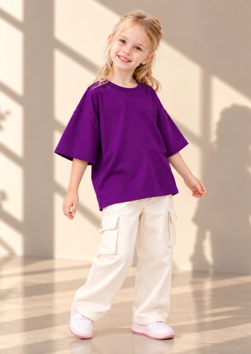 Pockman Girls's Premium Cotton Lightweight T-Shirt Combo | Pack of 4 - Image 4