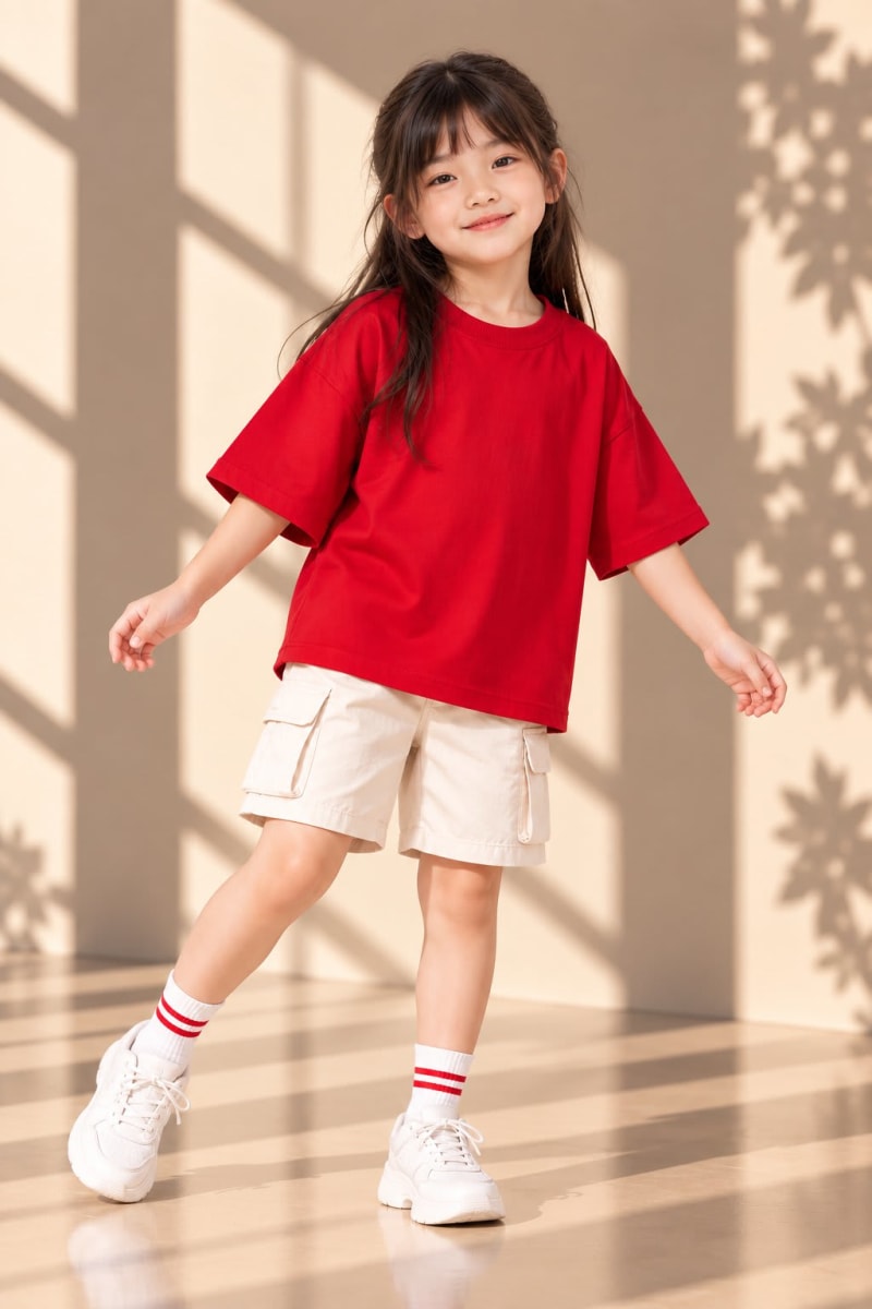 Pockman Girls's Premium Cotton Lightweight T-Shirt Combo | Pack of 4 - Image 3