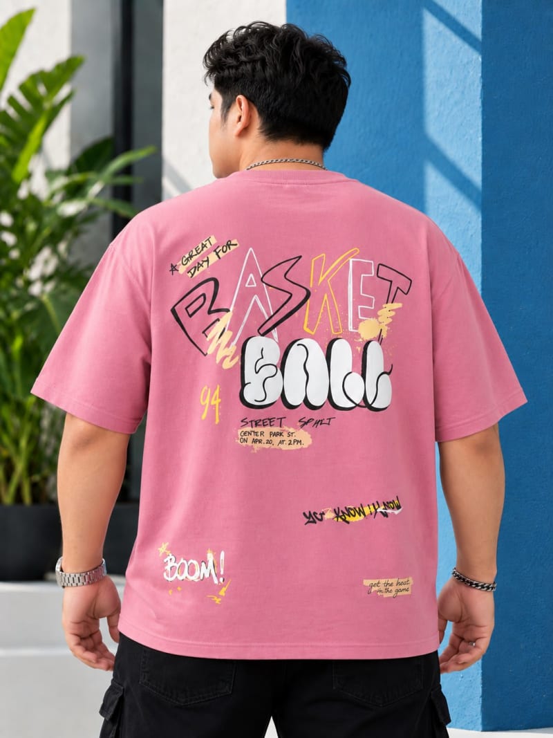Pockman Premium Plus Size Printed Oversized T-shirt - Image 2