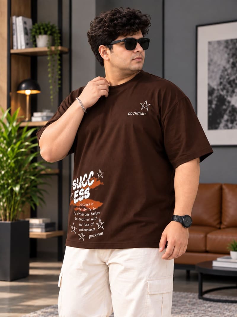 Pockman Premium Plus Size Printed Oversized T-shirt - Image 3