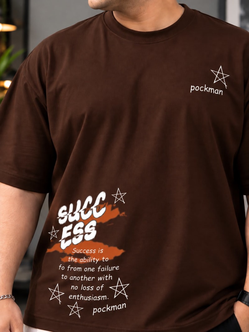 Pockman Premium Plus Size Printed Oversized T-shirt - Image 4
