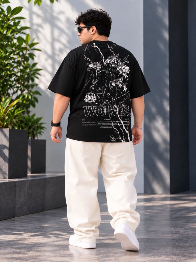 Pockman Premium Plus Size Printed Oversized T-shirt - Image 6