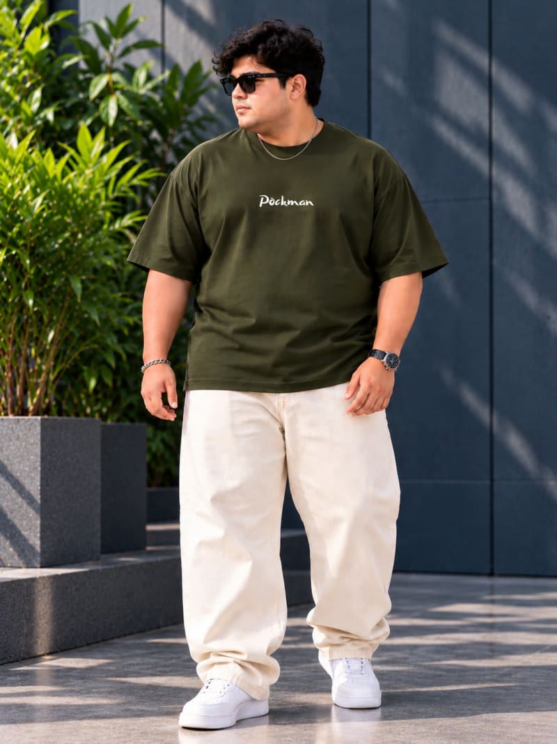 Pockman Premium Plus Size Printed Oversized T-shirt - Image 4