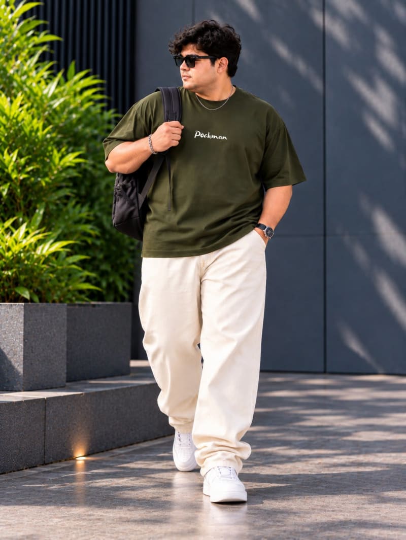 Pockman Premium Plus Size Printed Oversized T-shirt - Image 5