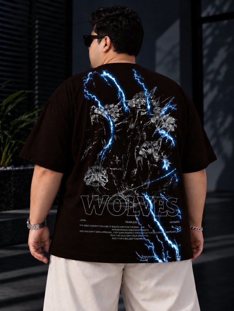 Pockman Premium Plus Size Printed Oversized T-shirt - Image 3
