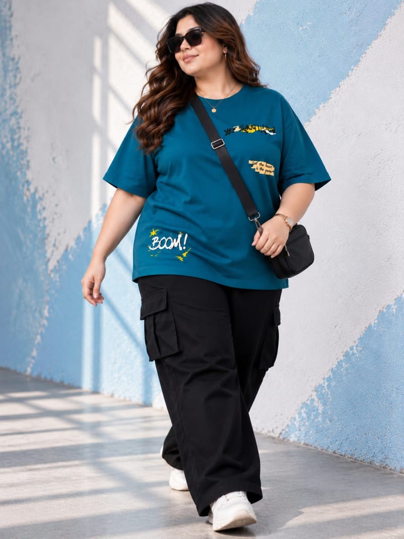 Pockman Premium Plus Size Printed Oversized T-shirt - Image 3