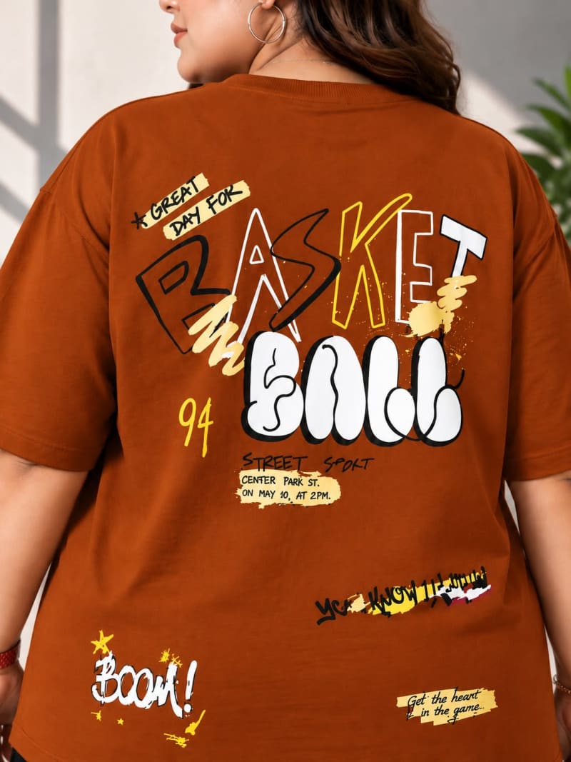 Pockman Premium Plus Size Printed Oversized T-shirt - Image 5