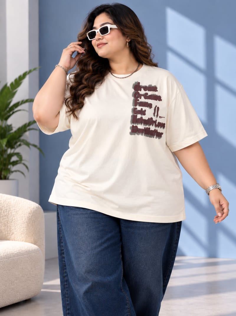 Pockman Premium Plus Size Printed Oversized T-shirt - Image 3
