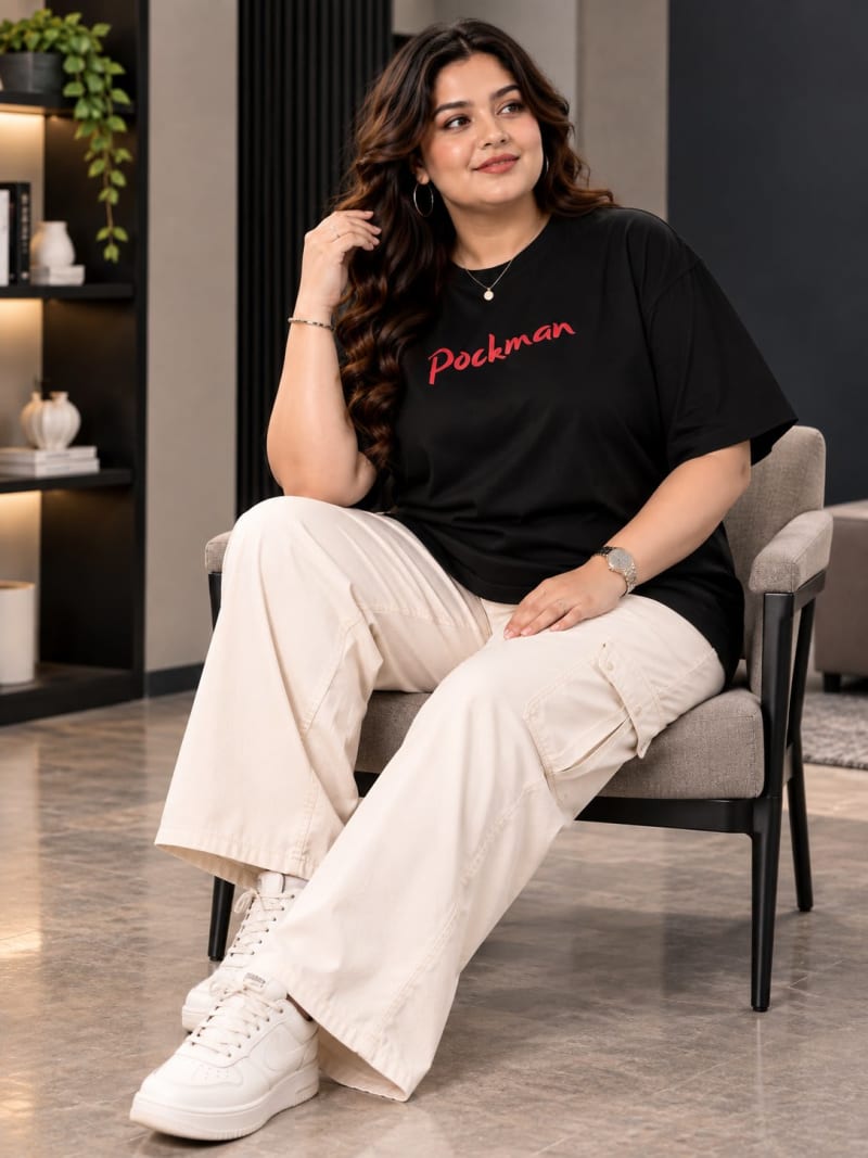 Pockman Premium Plus Size Printed Oversized T-shirt - Image 5