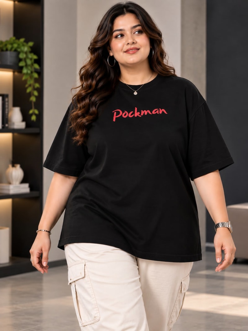 Pockman Premium Plus Size Printed Oversized T-shirt - Image 3