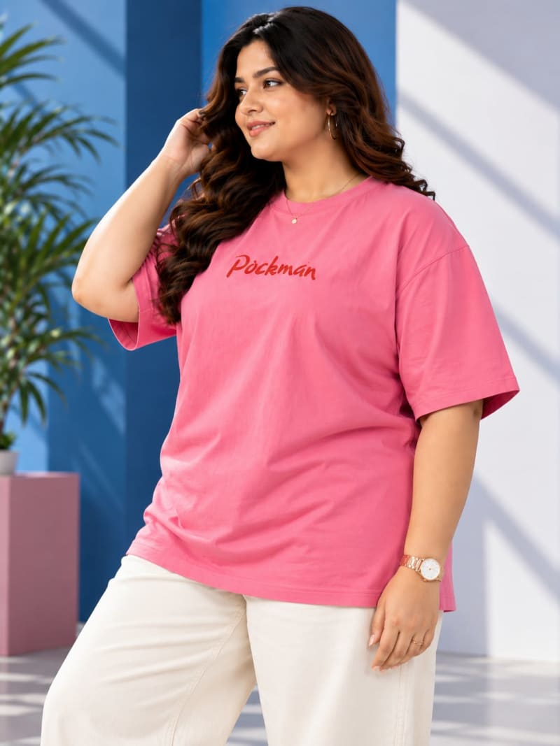 Pockman Premium Plus Size Printed Oversized T-shirt - Image 5