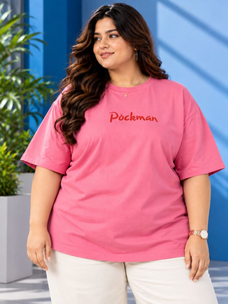 Pockman Premium Plus Size Printed Oversized T-shirt - Image 3