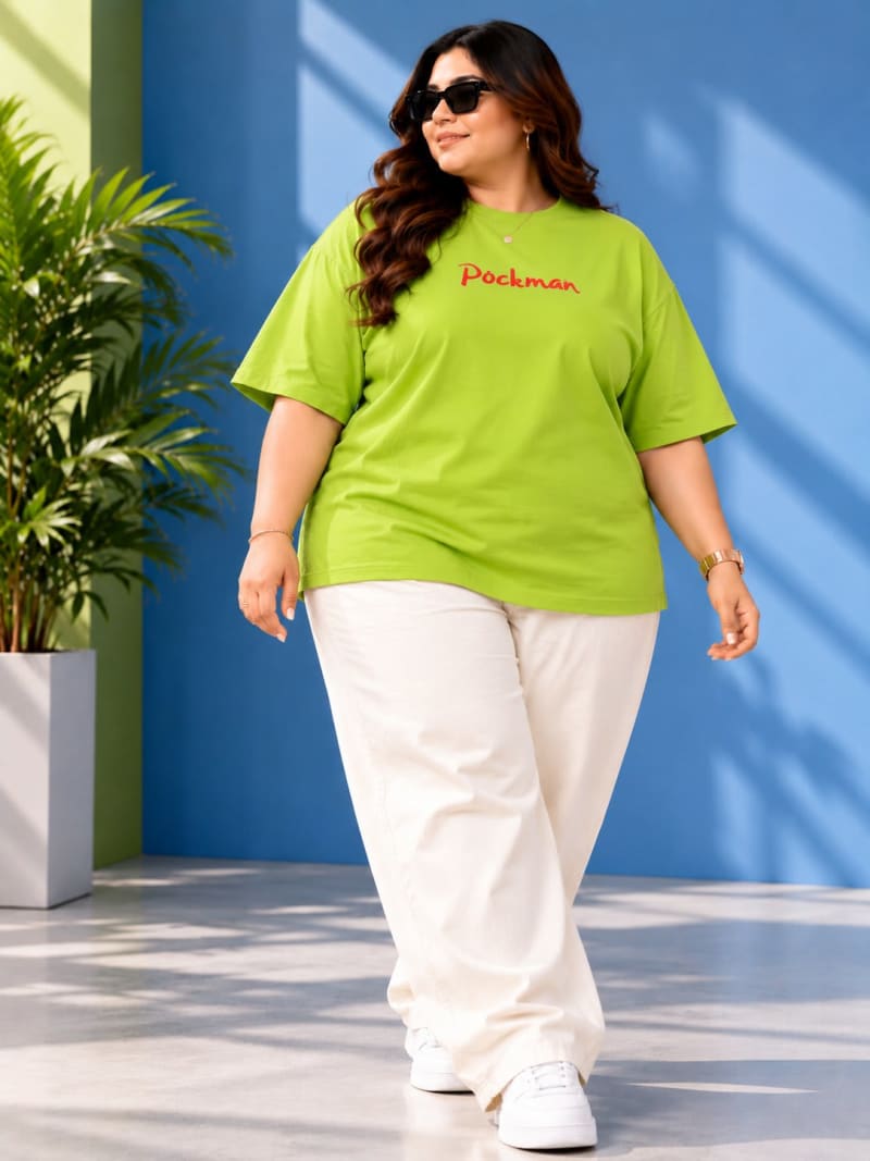 Pockman Premium Plus Size Printed Oversized T-shirt - Image 5