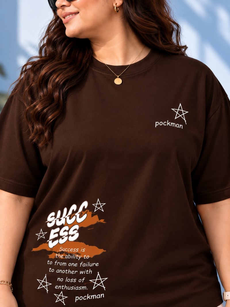 Pockman Premium Plus Size Printed Oversized T-shirt - Image 4