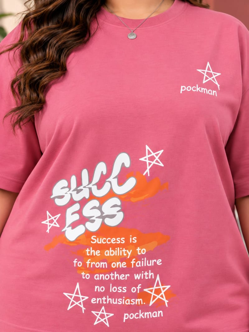 Pockman Premium Plus Size Printed Oversized T-shirt - Image 4