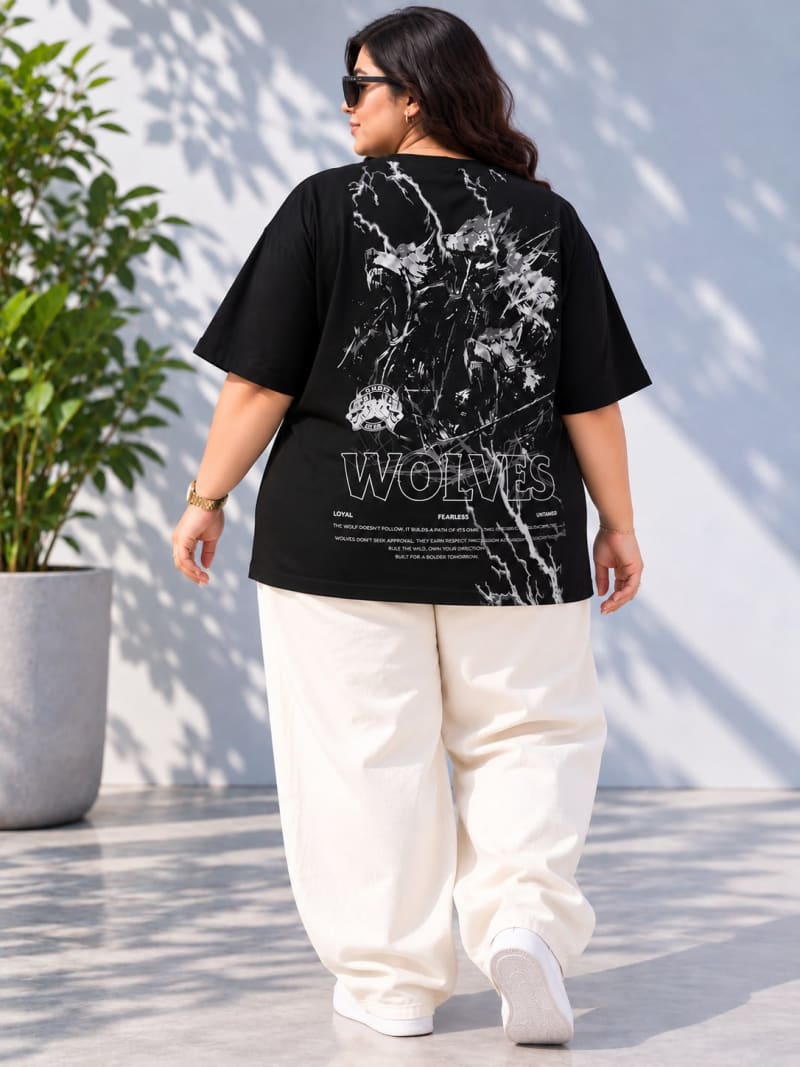Pockman Premium Plus Size Printed Oversized T-shirt - Image 4
