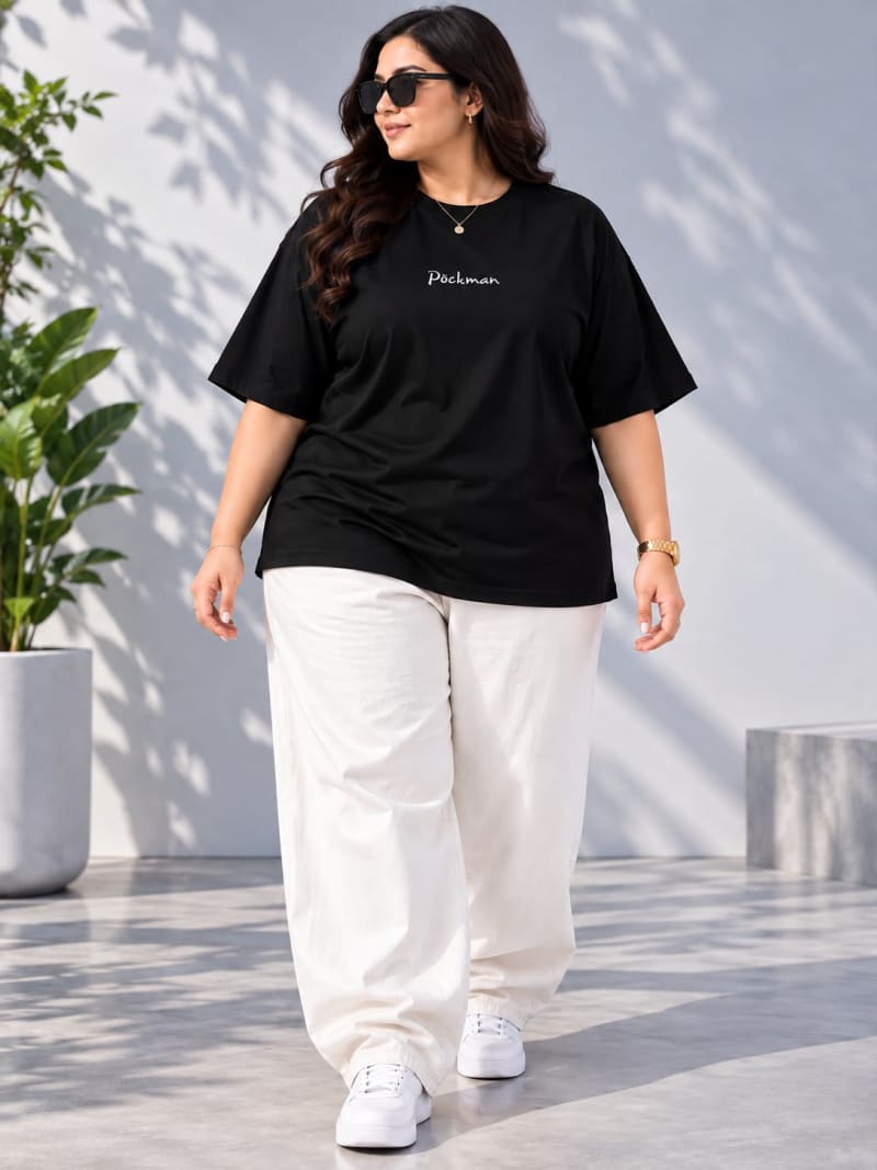 Pockman Premium Plus Size Printed Oversized T-shirt - Image 6
