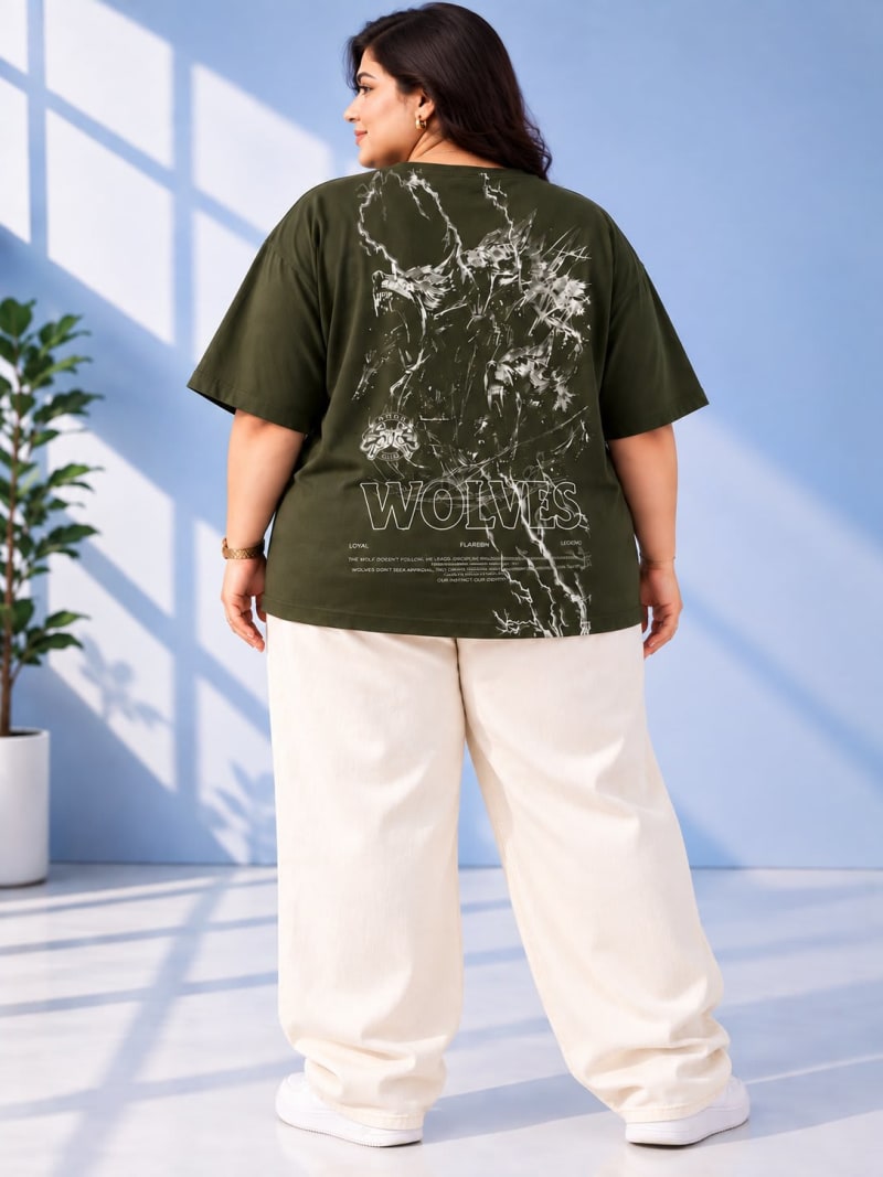Pockman Premium Plus Size Printed Oversized T-shirt - Image 5