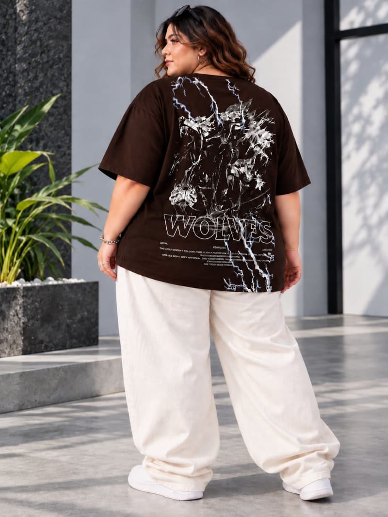 Pockman Premium Plus Size Printed Oversized T-shirt - Image 3