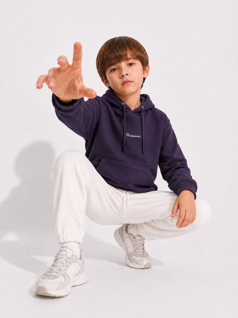 Pockman Boys Premium 350 GSM Cotton Fleece Winter Hoodie - Image 4