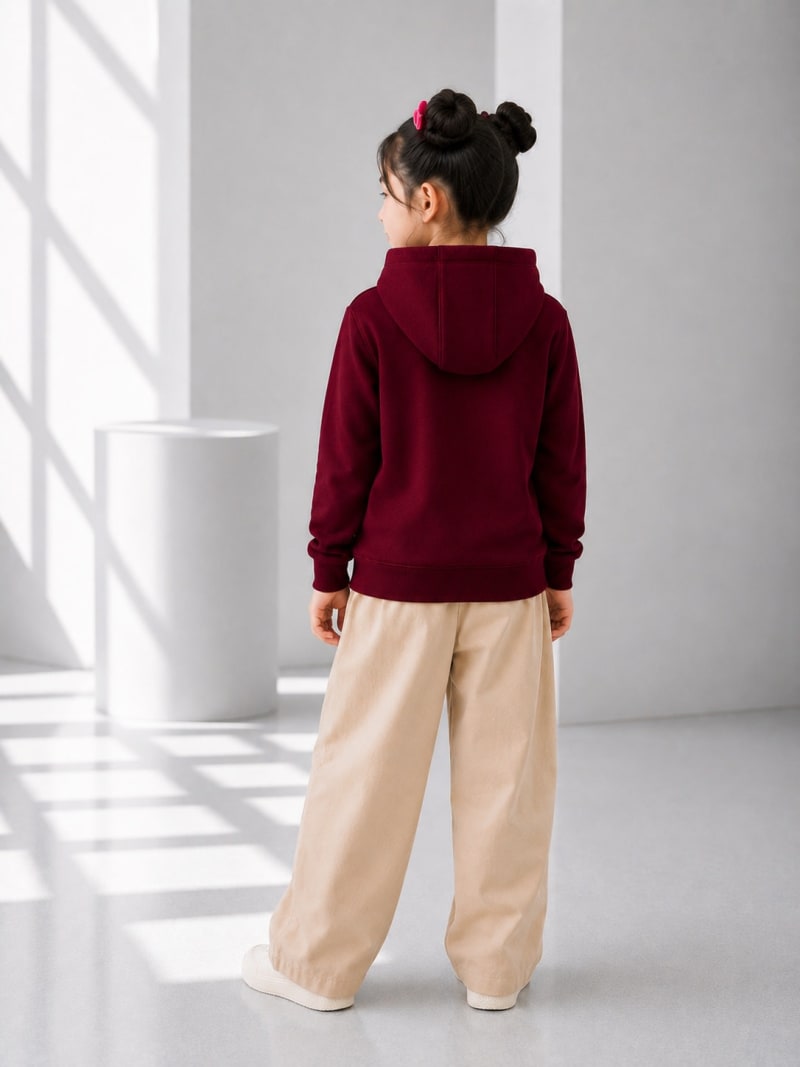 Pockman Girls Premium 350 GSM Cotton Fleece Winter Hoodie - Image 6