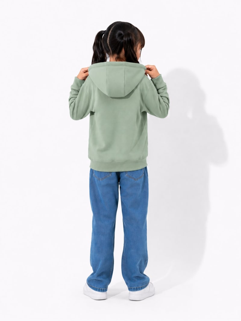 Pockman Girls Premium 350 GSM Cotton Fleece Winter Hoodie - Image 3