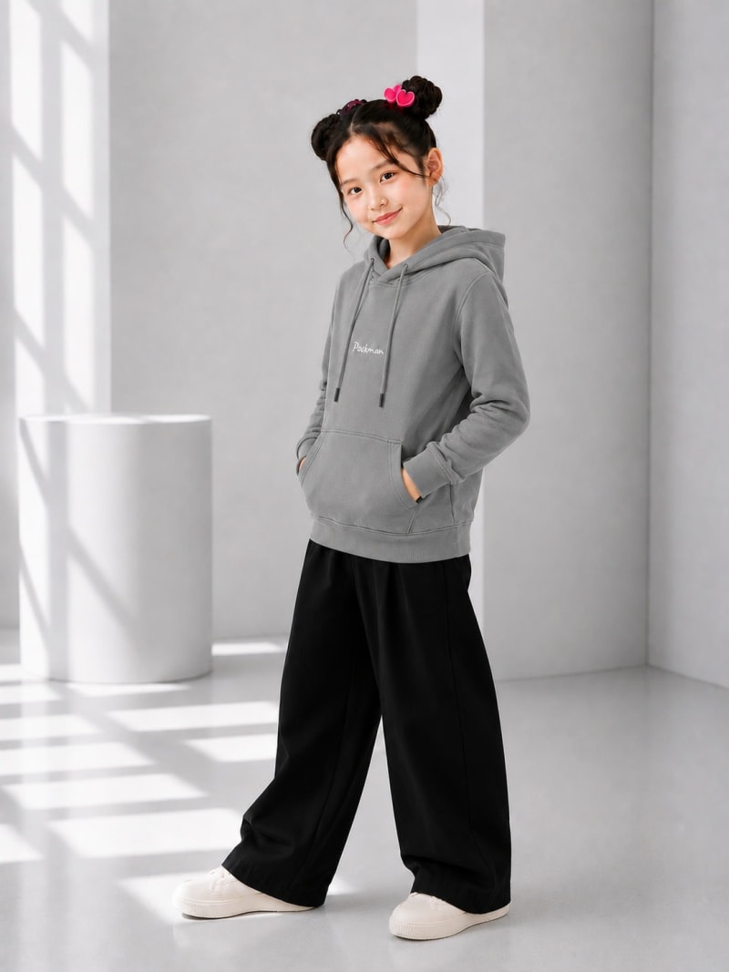 Pockman Girls Premium 350 GSM Cotton Fleece Winter Hoodie - Image 4