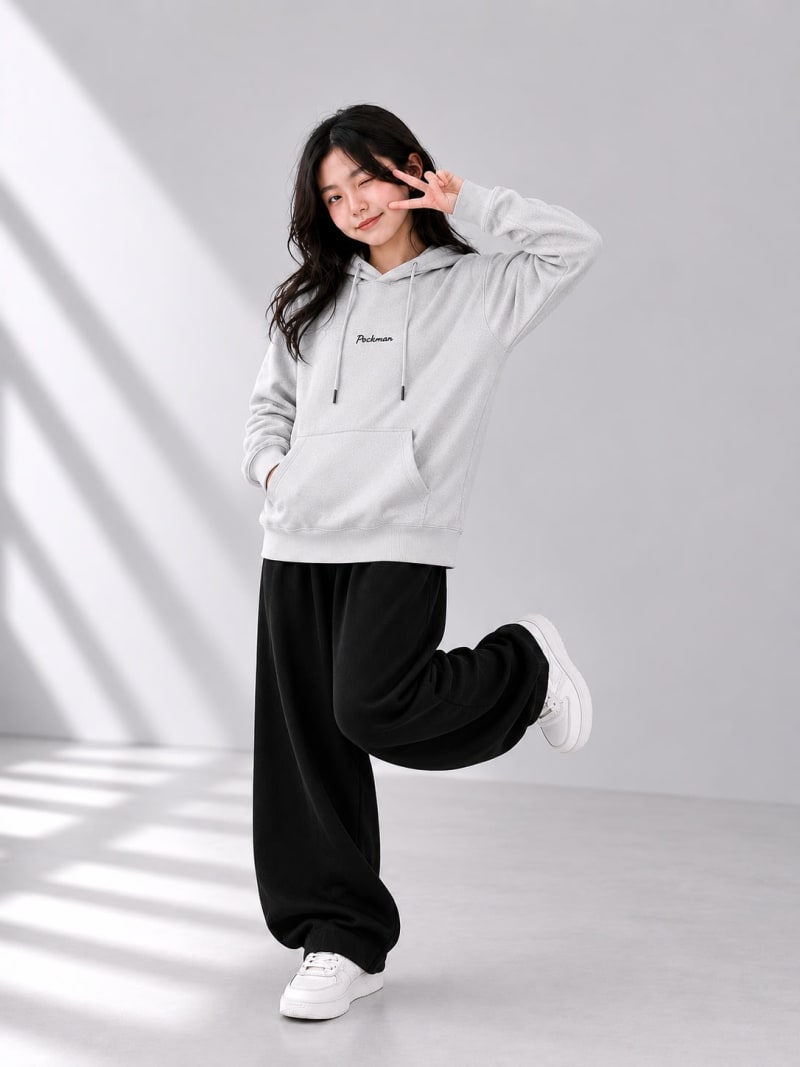 Pockman Girls Premium 350 GSM Cotton Fleece Winter Hoodie - Image 3