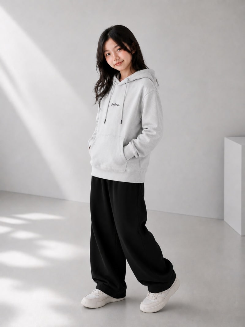 Pockman Girls Premium 350 GSM Cotton Fleece Winter Hoodie - Image 5
