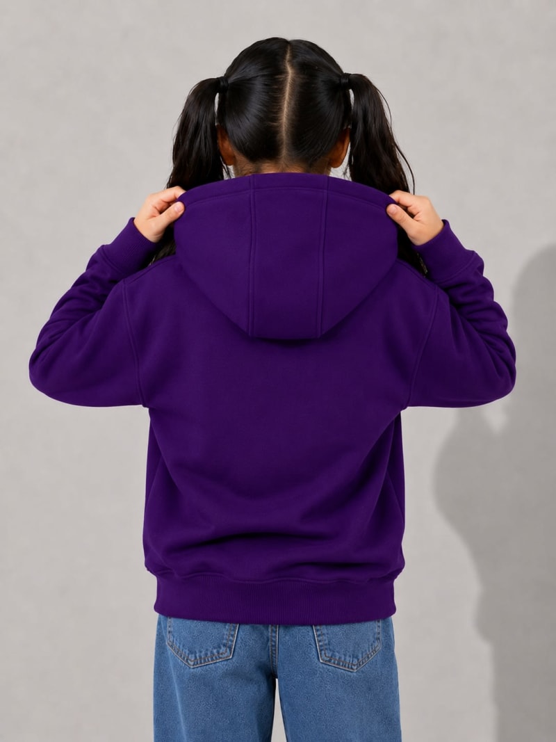 Pockman Girls Premium 350 GSM Cotton Fleece Winter Hoodie - Image 4