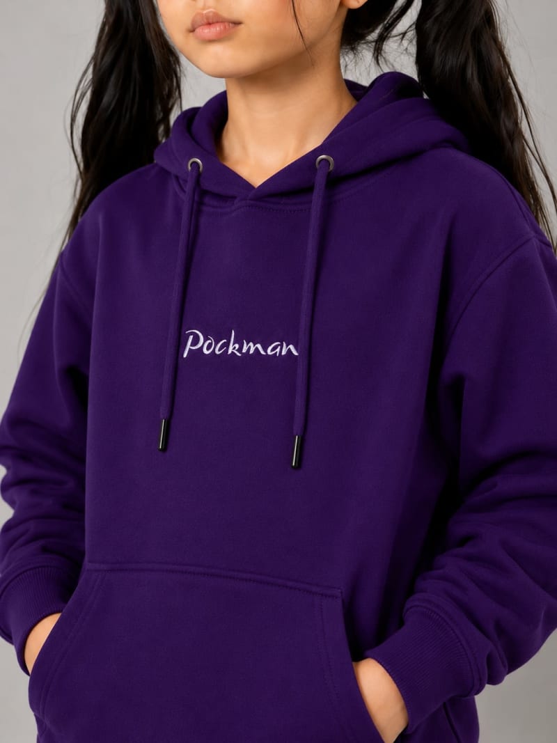 Pockman Girls Premium 350 GSM Cotton Fleece Winter Hoodie - Image 5