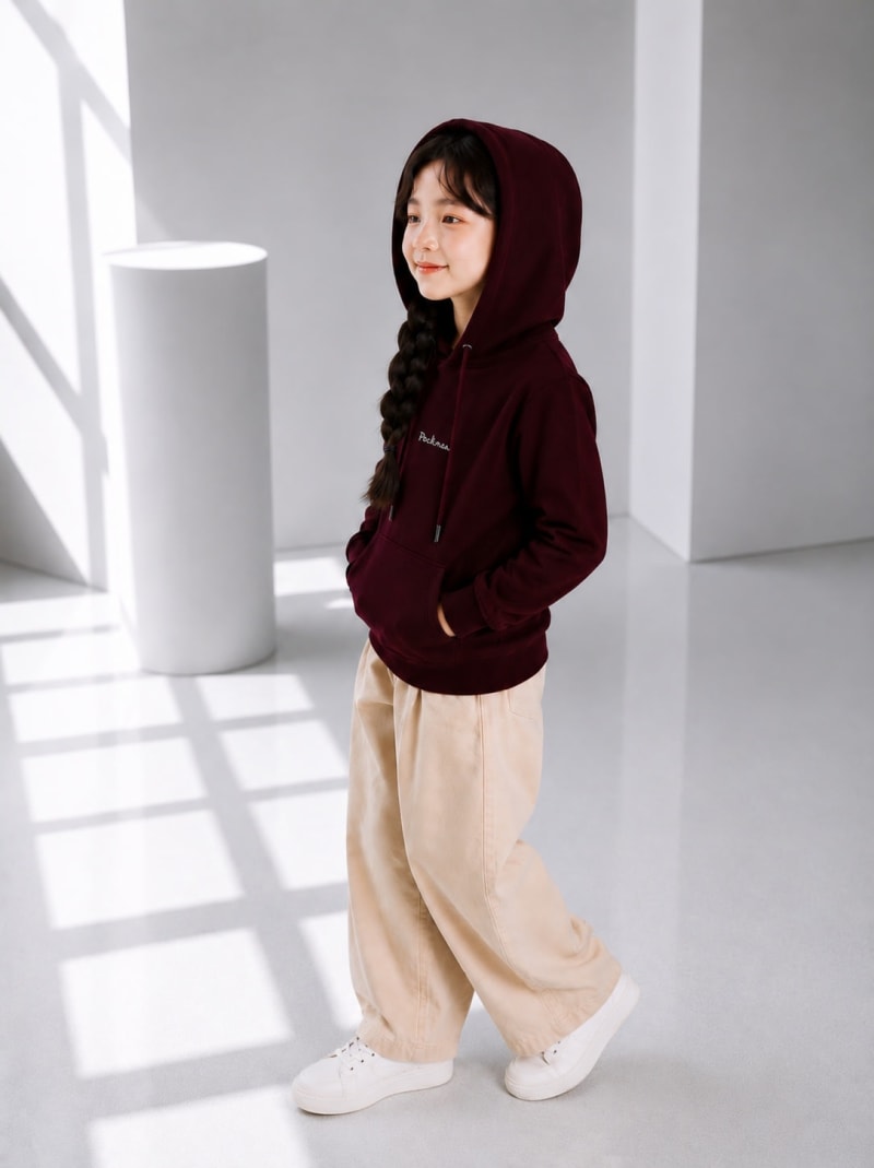 Pockman Girls Premium 350 GSM Cotton Fleece Winter Hoodie - Image 3