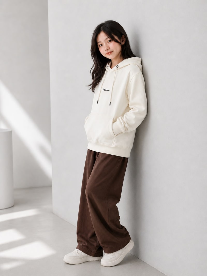 Pockman Girls Premium 350 GSM Cotton Fleece Winter Hoodie - Image 3