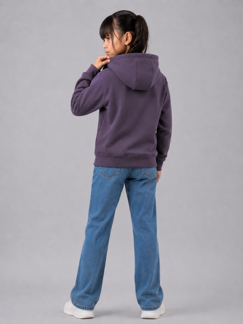 Pockman Girls Premium 350 GSM Cotton Fleece Winter Hoodie - Image 3
