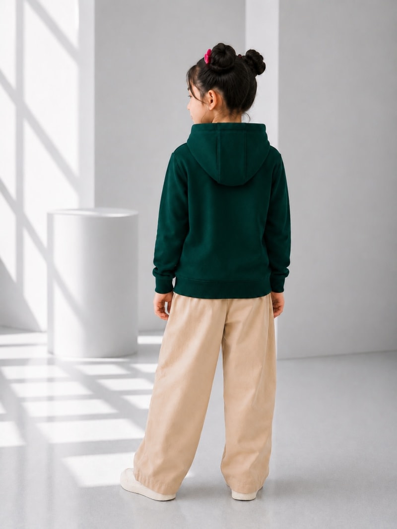 Pockman Girls Premium 350 GSM Cotton Fleece Winter Hoodie - Image 5