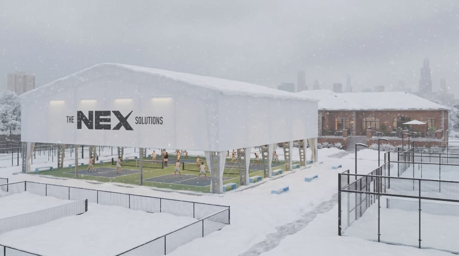 Pickleball facility with The NEX Solutions roofing