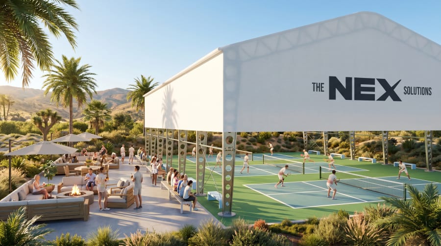 Pickleball facility with The NEX Solutions roofing