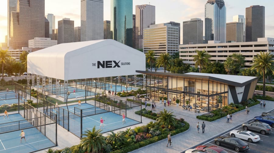 Padel facility with The NEX Solutions roofing