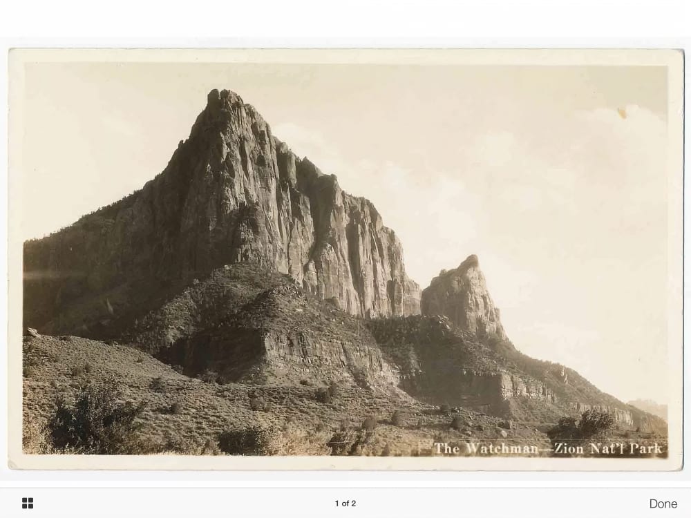 Vintage Zion Canyon postcard