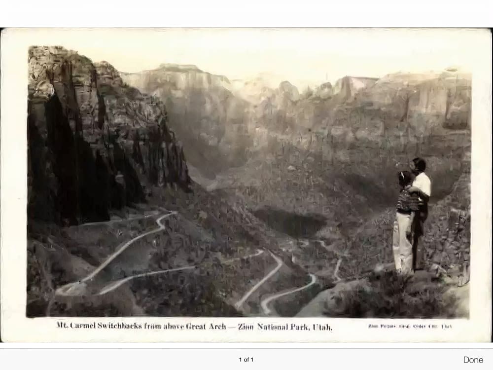 Vintage Zion Canyon postcard