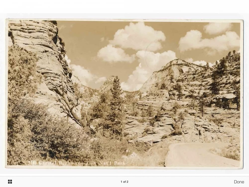 Vintage Zion Canyon postcard