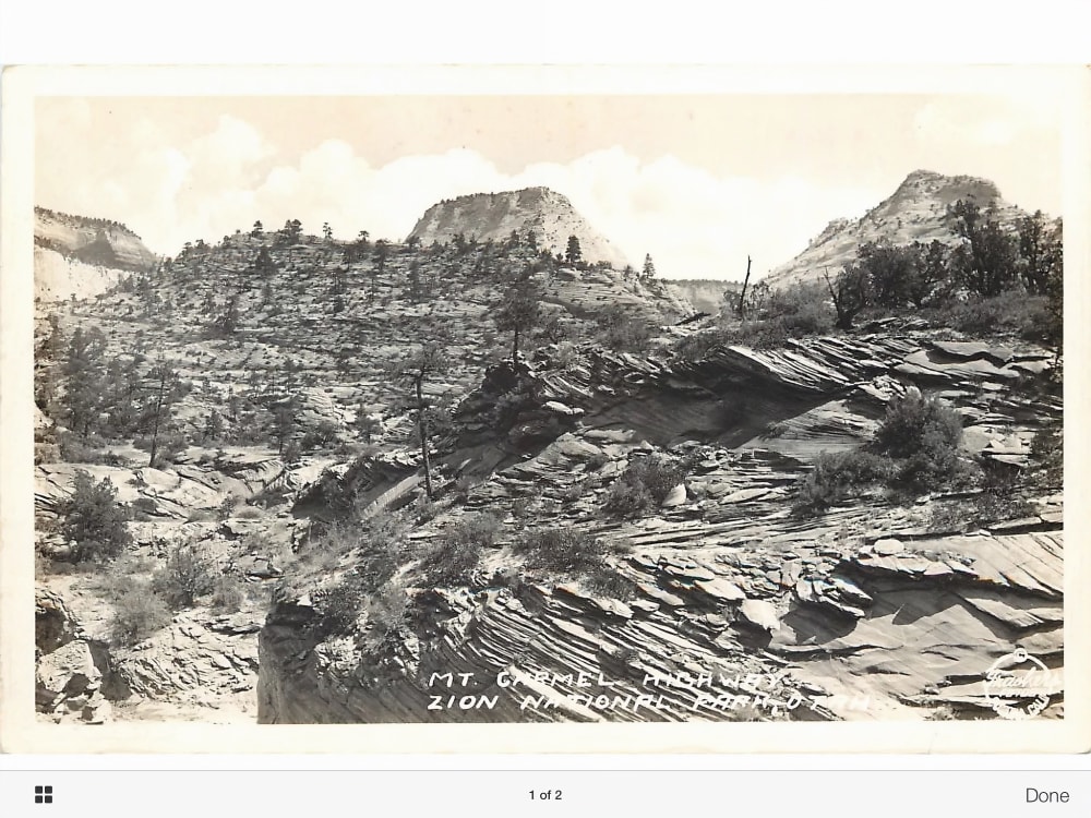Vintage Zion Canyon postcard