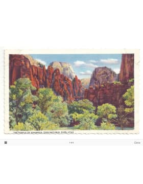 Vintage Zion Canyon postcard from the archive gallery