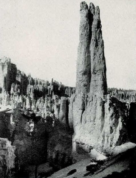 Tall hoodoo spire in Bryce Canyon