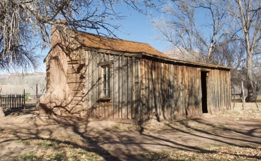 Original pioneer wooden cabin at Grafton ghost town