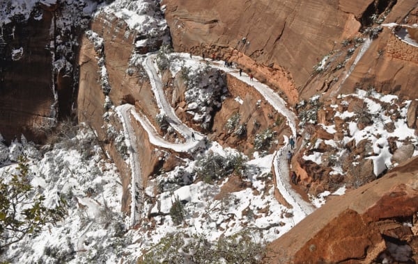Walter's Wiggles switchbacks on the trail to Angels Landing, Zion National Park