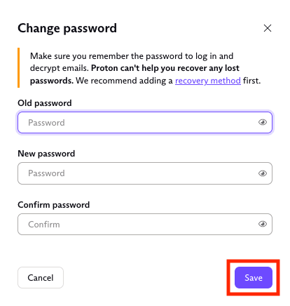 How to change Login / Password / Mail on