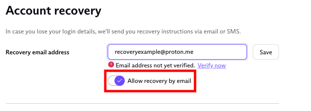 Add a recovery email address