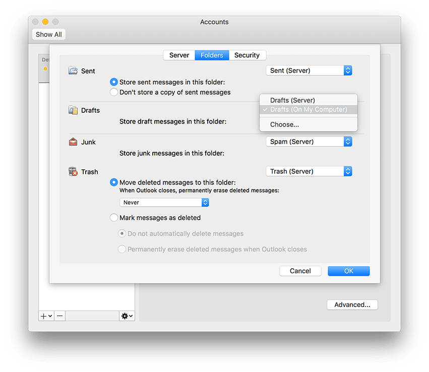 Proton Mail Bridge Microsoft Outlook 2016 for macOS setup guide (Proton ...