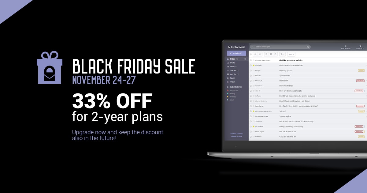 Proton Mail Black Friday Special